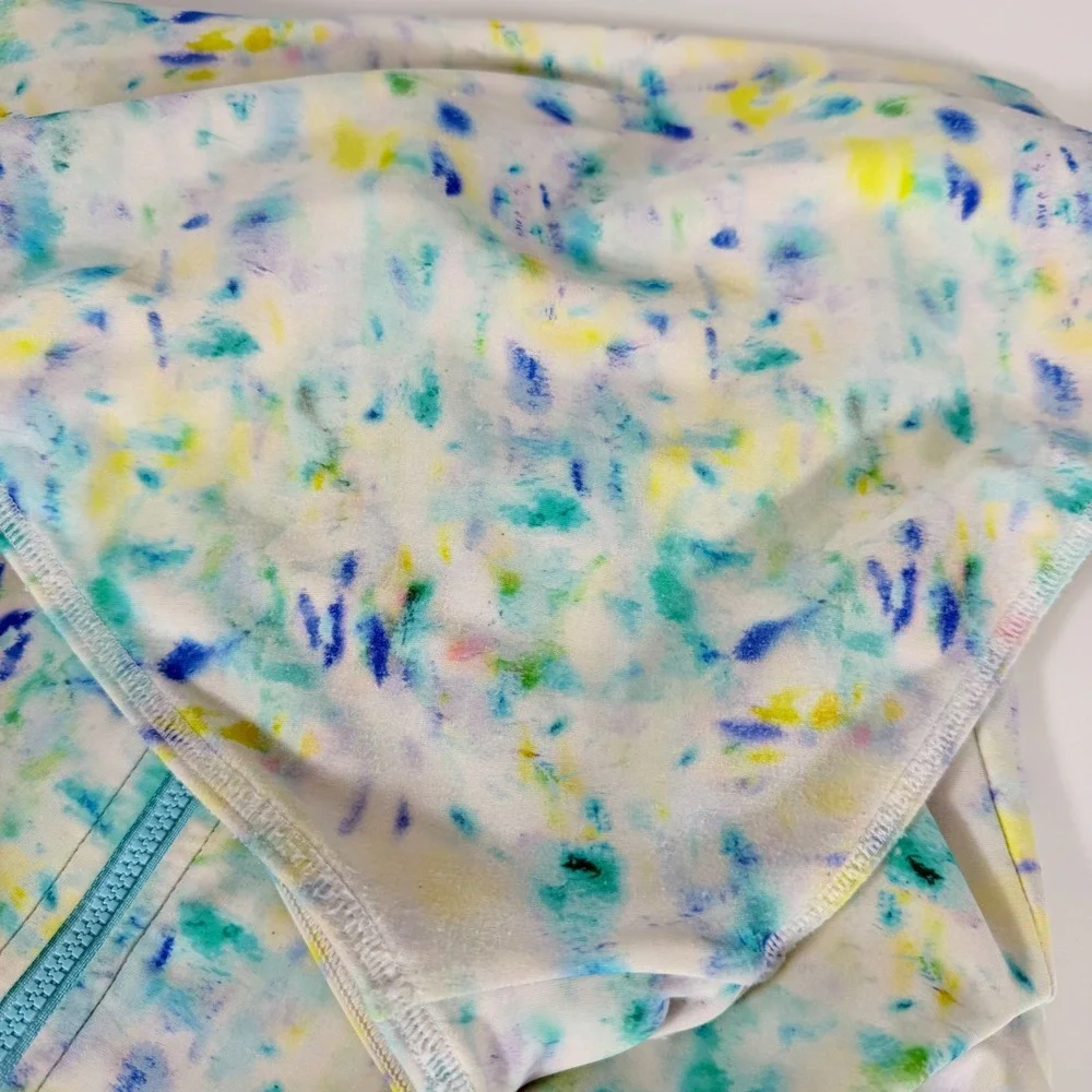 J.Crew Crewcuts Girls Rash‎ Guard One Piece Long Sleeve Tie Dye Swimsuit Size 14